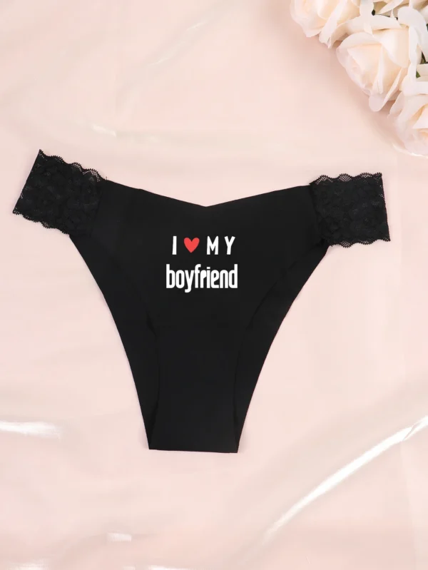 I Love My Boyfriend Thong Everyday Underwear - Image 4