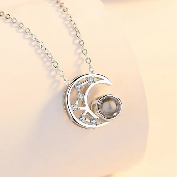 100 Languages ​​I Love You Moon Necklaces Gift For Girlfriend & Mother - Image 7