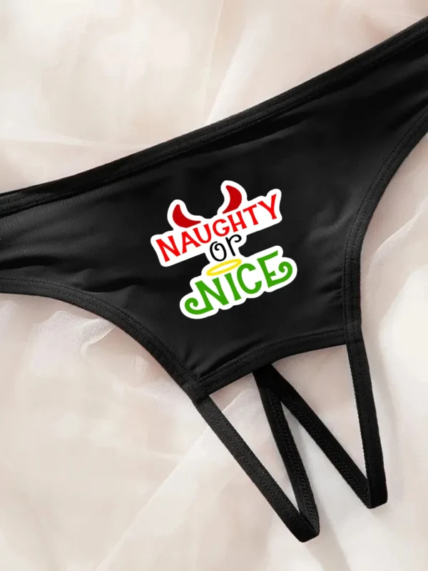 Sexy Opening Thong with naughty or nice - Image 3