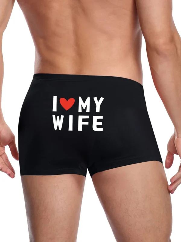 Men Boxer Briefs with I LOVE MY WIFE Prints Funny Gift