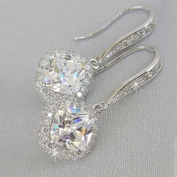 White Zircon Dangle Earring