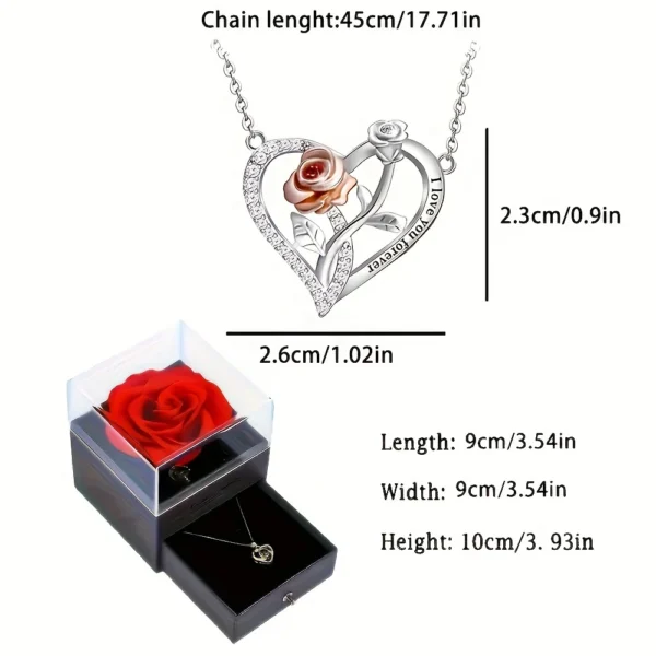 I Love You Forever Necklace With Rose Gift Box - Image 4