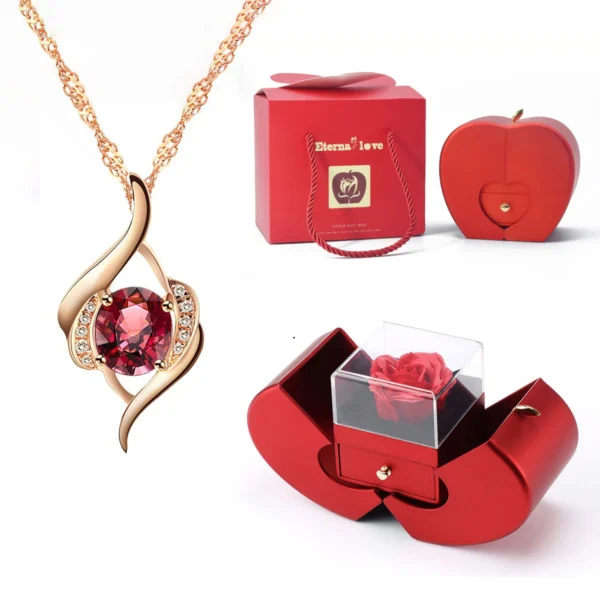 Luxury Pendant Necklace With Apple Gift Box Romantic Gifts