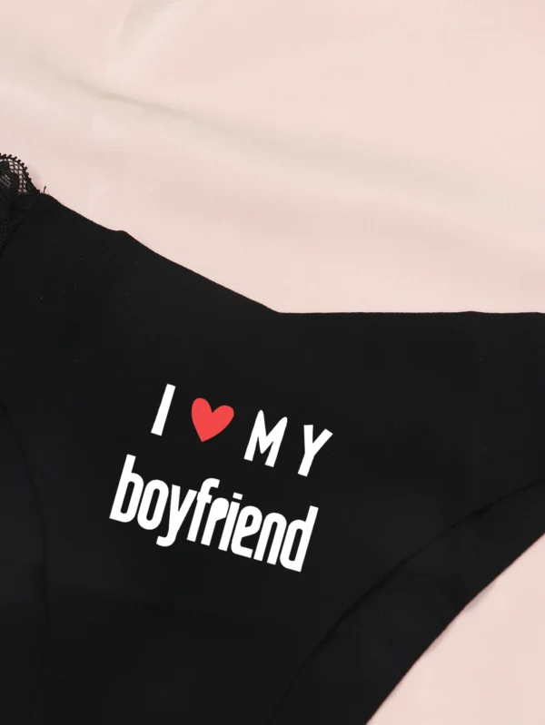 I Love My Boyfriend Thong Everyday Underwear - Image 5