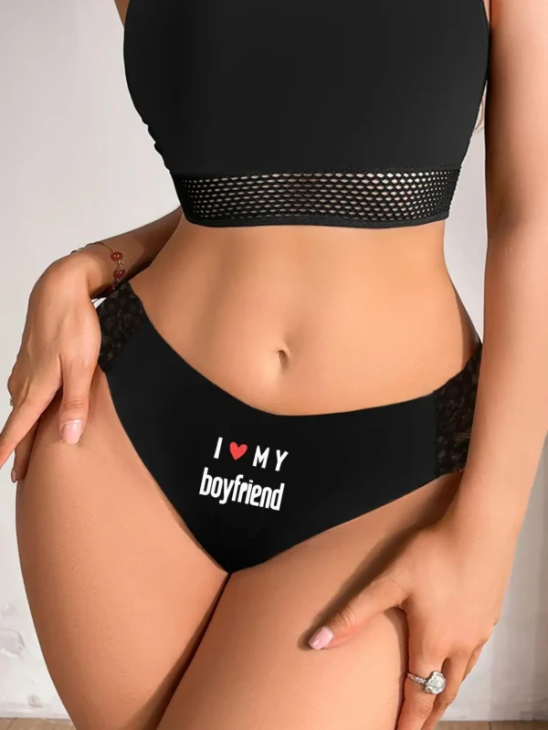 I Love My Boyfriend Thong Everyday Underwear