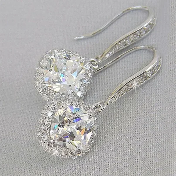 White Zircon Dangle Earring - Image 3