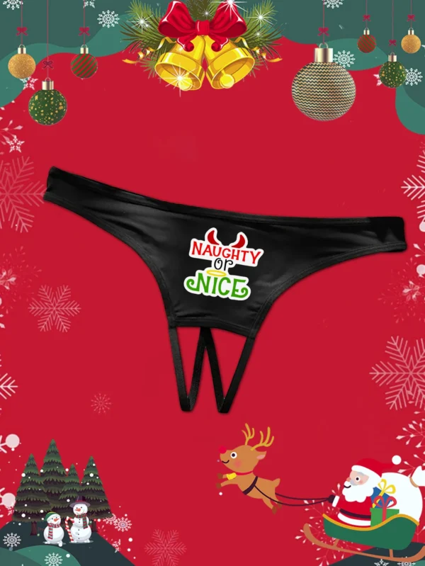 Sexy Opening Thong with naughty or nice