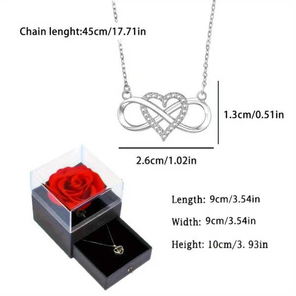 Elegant Infinity Heart Shape With Luxury Rose Gift Box - Image 4