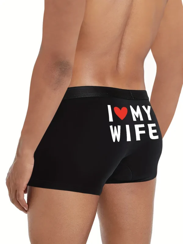 Men Boxer Briefs with I LOVE MY WIFE Prints Funny Gift - Image 3