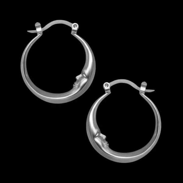 Hoop Earrings Vintage Metal Carving Face Personality - Image 5