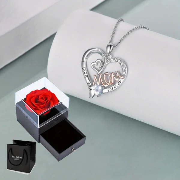 Necklace With Luxury Rose Gift Box For Mom Birthday Christmas Romantic Gift