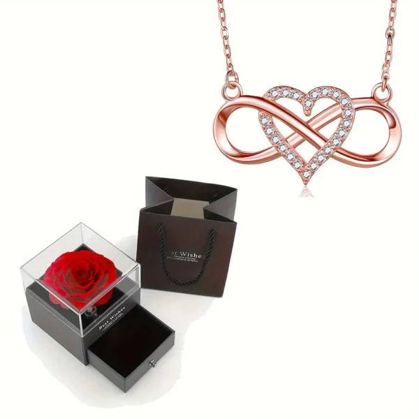 Elegant Infinity Heart Shape With Luxury Rose Gift Box - Image 6