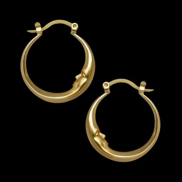 Hoop Earrings Vintage Metal Carving Face Personality - Image 2