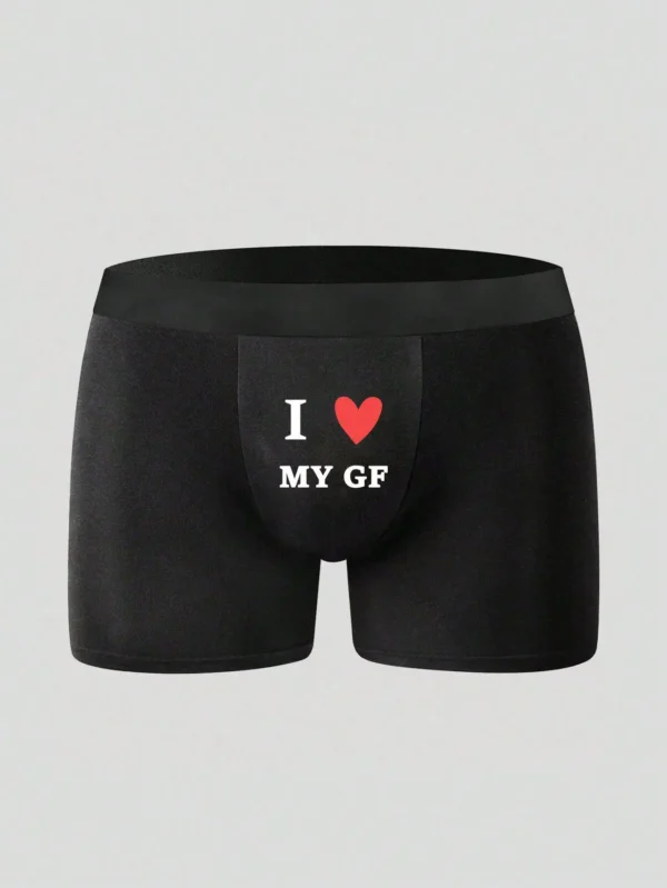 Men's Letter Print Boxer Briefs Panty Soft Breathable Underpanty Big Tall Performance Boxer Shorts S M L XL