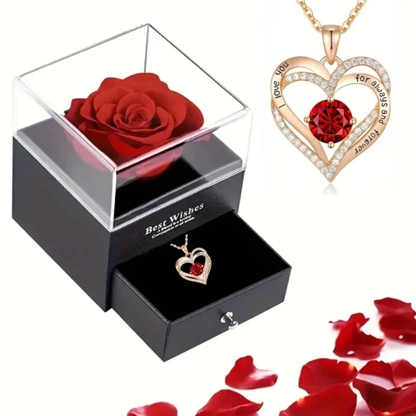 Luxury Necklaces With Rose Flower Gift Box