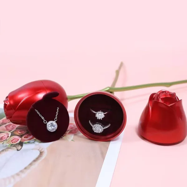 2023 New In Rose Jewelry Ring Necklace Gift Box Wedding Pendant Storage Case for Women Girlfriend christmas valentines Gifts - Image 2