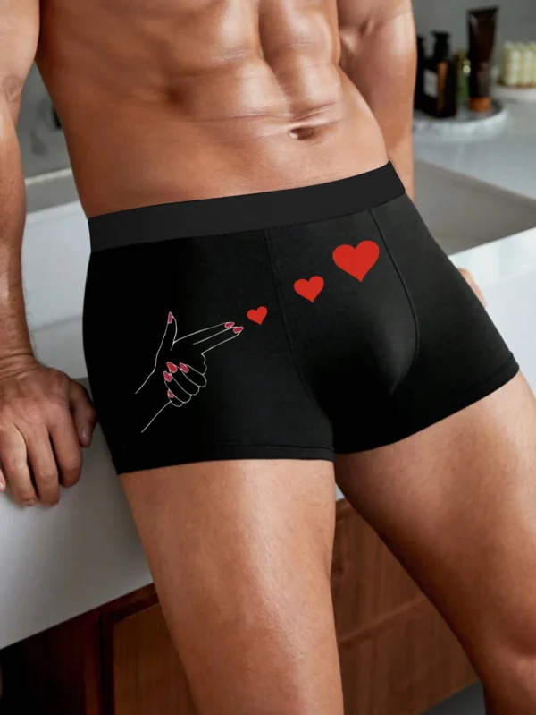 Boxer Briefs Stretch Soft Underwear with Heart